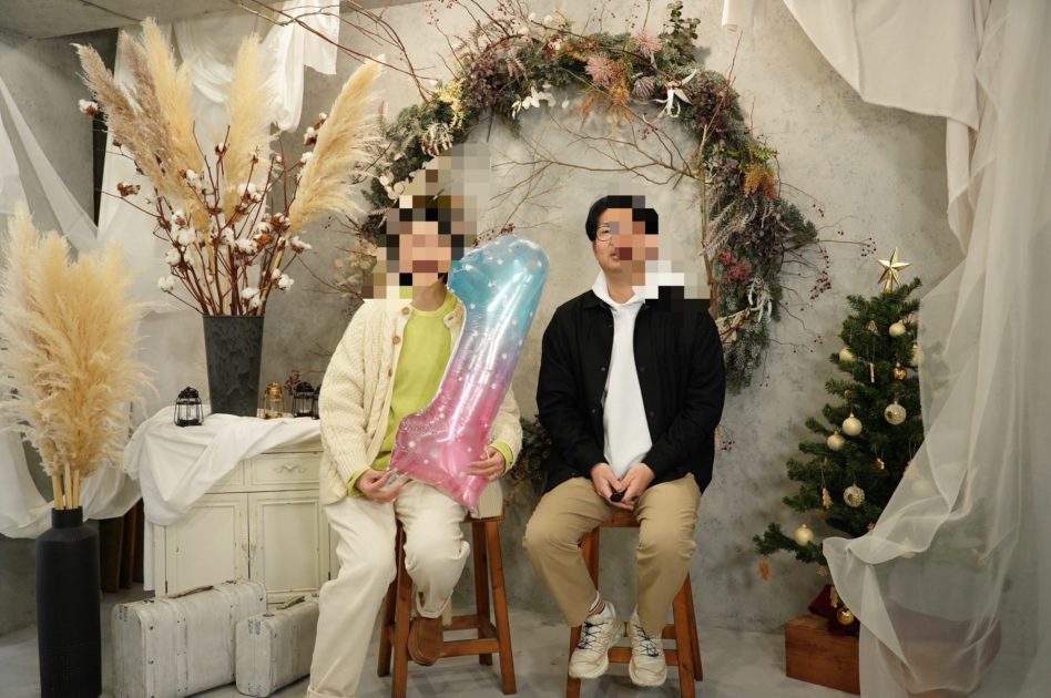 福岡セルフフォトスタジオ　お花屋さんがデザインする1か月半ごとにデザインが変わる期間限定　バルーンや生花のご用意もオプションで可能です